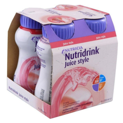 NUTRIDRINK Juice Style s jahodovou příchutí 4 x 200 ml