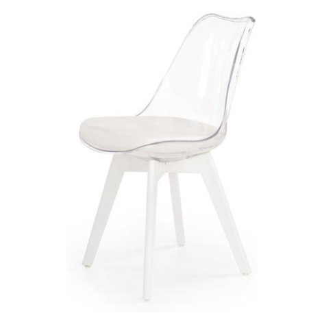 Jídelní židle GAINFAR, průhledná/bílá Halmar