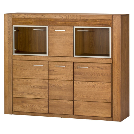 Szynaka Komoda Velvet II 48 161 cm z masivu s LED osvětlením dub Rustikal