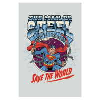 Umělecký tisk Superman zachraňuje svět, (26.7 x 40 cm)
