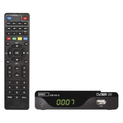 Set-top box EMOS EM190-S HD HEVC H265 (DVB-T2) J6014 s externím čidlem