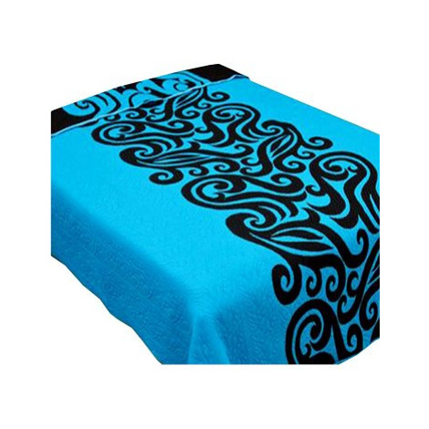 Eurofirany Přehoz na postel 220 cm × 240 cm - č.58 modro/ černá
