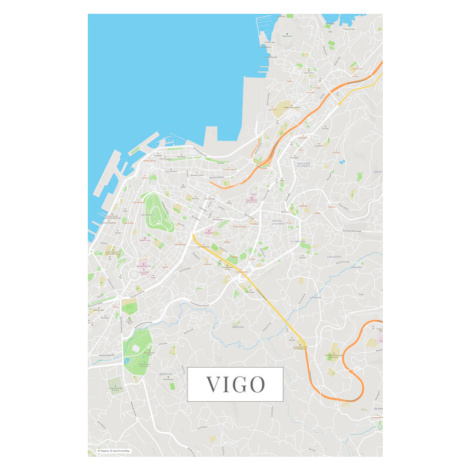 Mapa Vigo color, (26.7 x 40 cm)