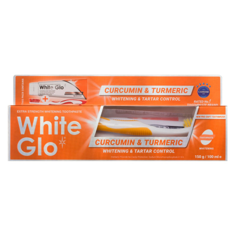 White Glo Bělicí zubní pasta s kurkumou 100 ml + kartáček