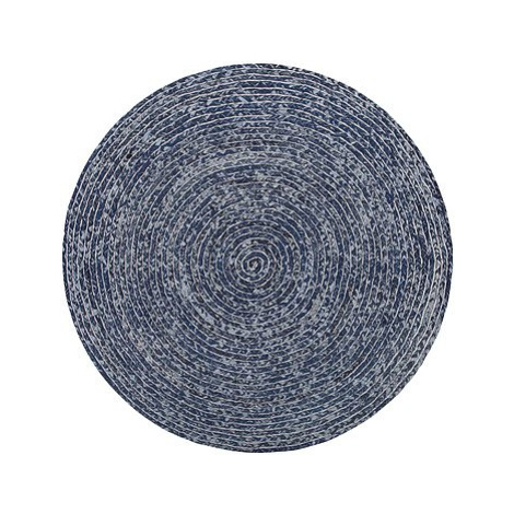 Kulatý džínový koberec průměr 140 cm tmavě modrý BULUCA, 181496 BELIANI