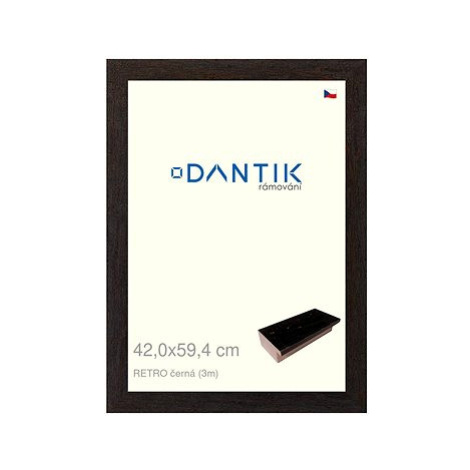 DANTIK rámeček 42 × 59,4, RETRO černý plexi čiré