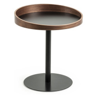 Kulatý odkládací stolek s deskou v dekoru ořechového dřeva ø 46 cm Kaori – Kave Home