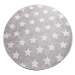 Conceptum Hypnose Dětský kulatý koberec Stars 140 cm šedý