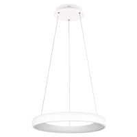 Bílé LED stmívatelné závěsné svítidlo s kovovým stínidlem ø 62 cm Cardona – Trio