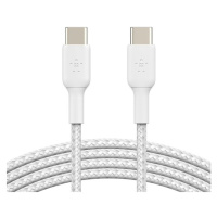 Belkin BOOST Charge Braided USB-C/USB-C odolný kabel, 1m, bílý