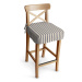 Dekoria Sedák na židli IKEA Ingolf - barová, tmavě modrá - bílá - pruhy, barová židle Ingolf, Qu