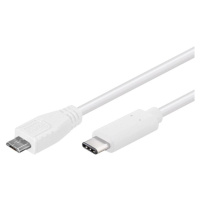 PremiumCord USB-C/male - USB 2.0 Micro-B/Male, bílý, 0,6m