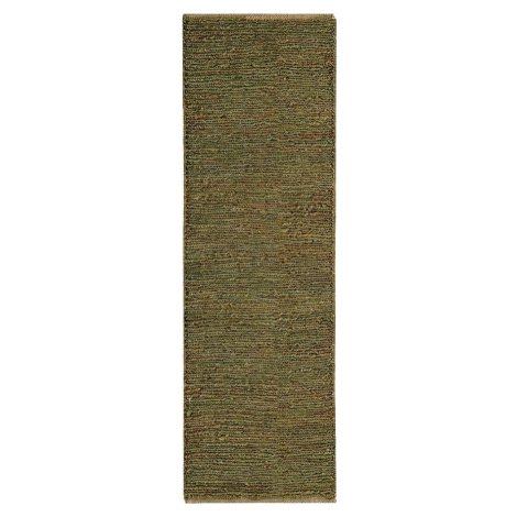 Tmavě zelený ručně tkaný jutový běhoun 66x200 cm Soumak – Asiatic Carpets