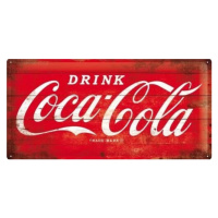 Plechová cedule Coca-Cola - Logo Red, 50 × 25 cm