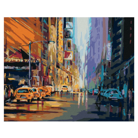Malování podle čísel - VEČERNÍ ŽIVOT V NEW YORKU Rozměr: 80x100 cm, Rámování: bez rámu a bez vyp