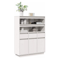 vidaXL Skříň highboard bílá 89x34x116,5 cm masivní borové dřevo