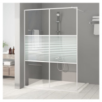 vidaXL Sprchová zástěna walk-in bílá 140 x 195 cm čiré ESG sklo