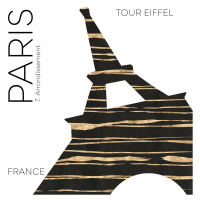 Ilustrace Urban Art PARIS Eiffel Tower, Melanie Viola, (40 x 40 cm)