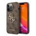 Guess GUHCP13L4GMGBR hard silikonové pouzdro iPhone 13 / 13 Pro 6.1" brown 4G Big Metal Logo