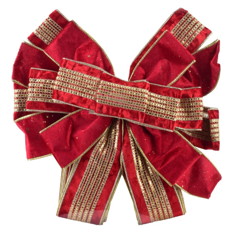 Mondex Vánoční dekorativní mašle Santa Lila 32x130 cm červeno-zlatá