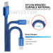 Datový kabel Swissten Textile USB/USB-C, 1,2m, blue