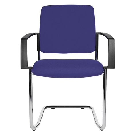 Topstar Čalouněná stohovací židle, křeslo na pružné podnoži, bal.j. 2 ks, podstavec pochromovaný