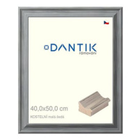 DANTIK rámeček 40 × 50, KOSTELNÍ malý šedý sklo čiré