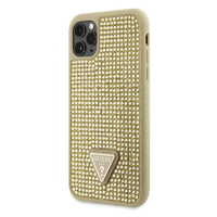 Pouzdro Guess Rhinestones Triangle Metal Logo kryt pro Apple iPhone 11 PRO Gold
