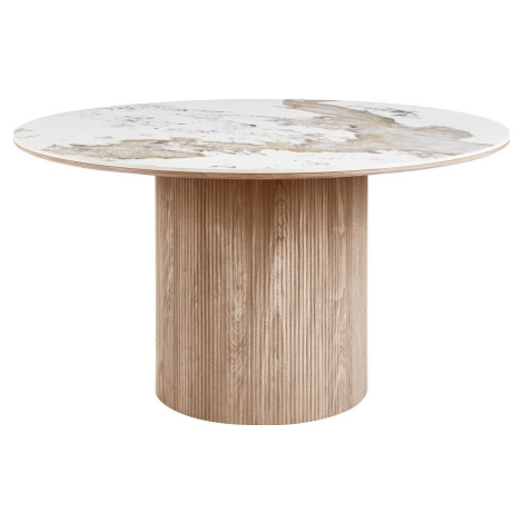 Kulatý jídelní stůl s deskou v dekoru mramoru ø 140 cm Athens – House Nordic