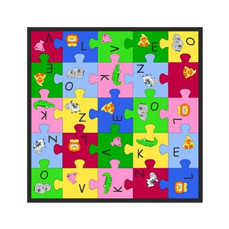 Koberce K+K Dětský barevný koberec s písmeny Puzzle