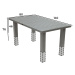 DEOKORK Hliníkový stůl výškově nastavitelný 140x80 cm TITANIUM (2v1)