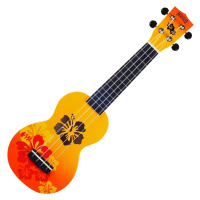 Mahalo Hibiscus Hibiscus Orange Burst Sopránové ukulele