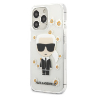 Kryt Karl Lagerfeld Ikonik Flower pro iPhone 13 Pro - průhledný