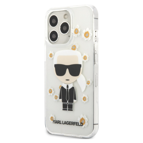 Kryt Karl Lagerfeld Ikonik Flower pro iPhone 13 Pro - průhledný