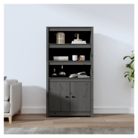 vidaXL Skříň highboard šedá 80 x 35 x 154 cm masivní borové dřevo