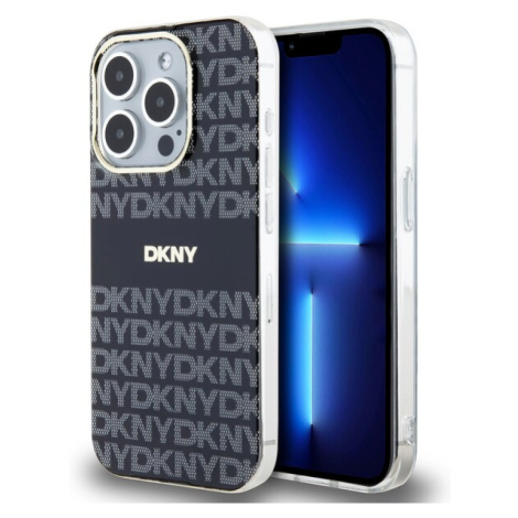 DKNY PC/TPU Repeat Pattern Tonal Stripe Magsafe kryt iPhone 13 Pro Max černý