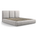 Světle šedá čalouněná dvoulůžková postel s úložným prostorem s roštem 180x200 cm Brody – Mazzini