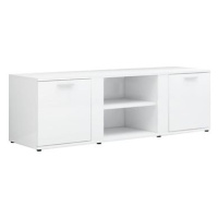 TV stolek bílý s vysokým leskem 120x34x37 cm dřevotříska