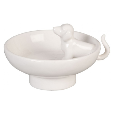 Bílá keramická mistička s pejskem – 10x8x6 cm Clayre &amp; Eef
