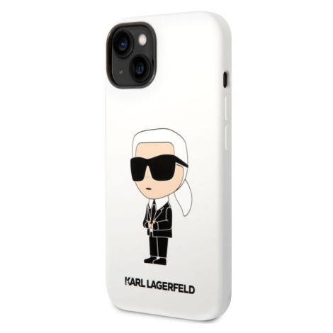 Pouzdro Karl Lagerfeld Liquid Silicone Ikonik NFT iPhone 14 Plus bílé