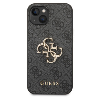 Zadní kryt Guess PU 4G Metal Logo pro Apple iPhone 14, šedá