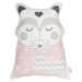 Růžový dětský polštářek s příměsí bavlny Mike & Co. NEW YORK Pillow Toy Smart Cat, 23 x 33 cm