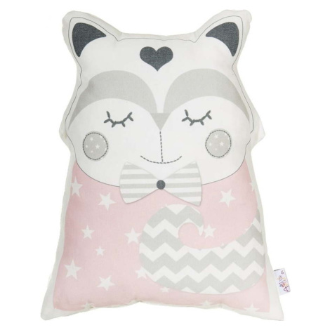 Růžový dětský polštářek s příměsí bavlny Mike & Co. NEW YORK Pillow Toy Smart Cat, 23 x 33 cm