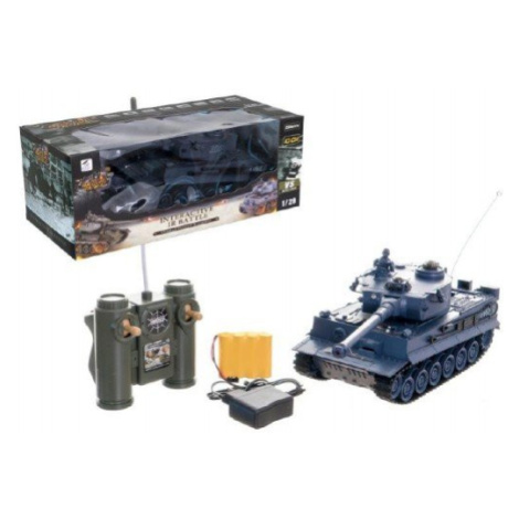 Tank RC plast 33cm TIGER I na baterie+dobíjecí pack 40MHz se zvukem a světlem v krabici 40x15x19 Teddies