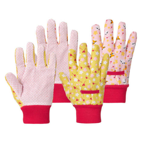 PARKSIDE® Dětské zahradní rukavice, 2 páry (3 (4–6 let), červená / světle růžová)