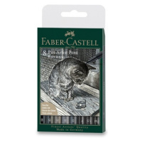 Popisovač Faber-Castell Pitt Artist Pen BlackaGrey sada 8 ks, různé hroty, černý a šedý Faber-Ca