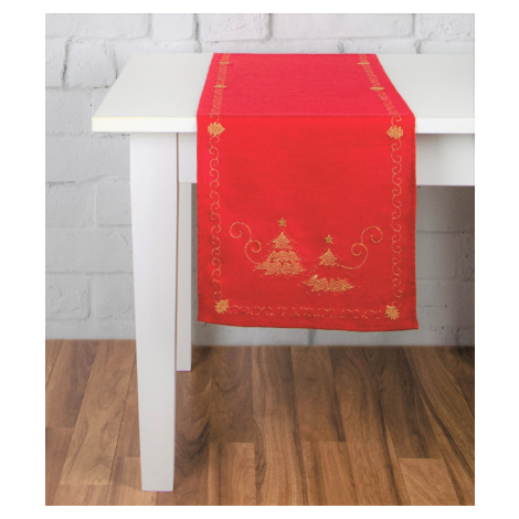 Vánoční ubrus - běhoun na stůl CHRISTMASSY červená 40x140 cm