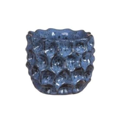 Obal kulatý DENTED keramika glazovaný modrá 11cm