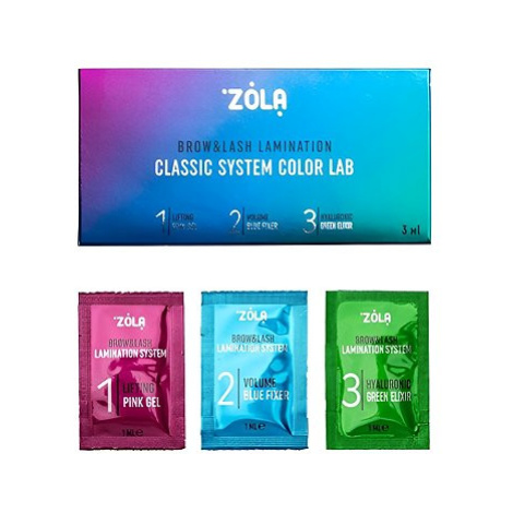 ZOLA Classic System Color Lab sada na laminaci řas a obočí v sáčcích, 3 × 1 ml