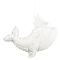 Cotton & Sweets Závěsná dekorace velryba bílá 40x25x8cm